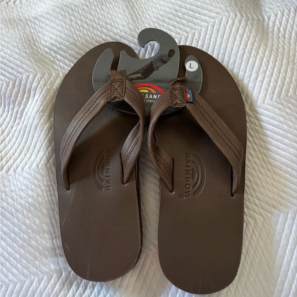 Rainbow Brown Flip Flops